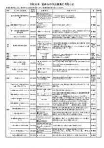 R01 夏休み作品募集のサムネイル