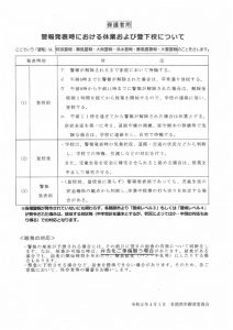 警報発令時における対応のサムネイル