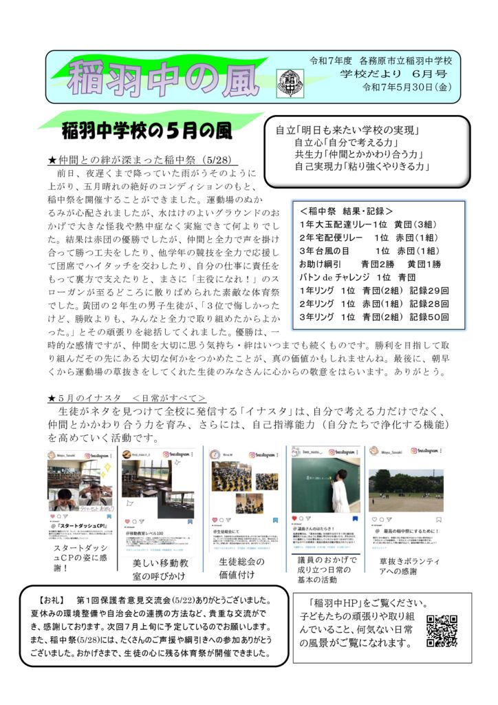 R７ 稲羽中の風 ６月号のサムネイル
