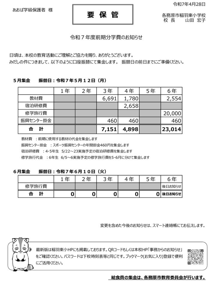 学費お知らせ(あおば学級)R7前期1のサムネイル