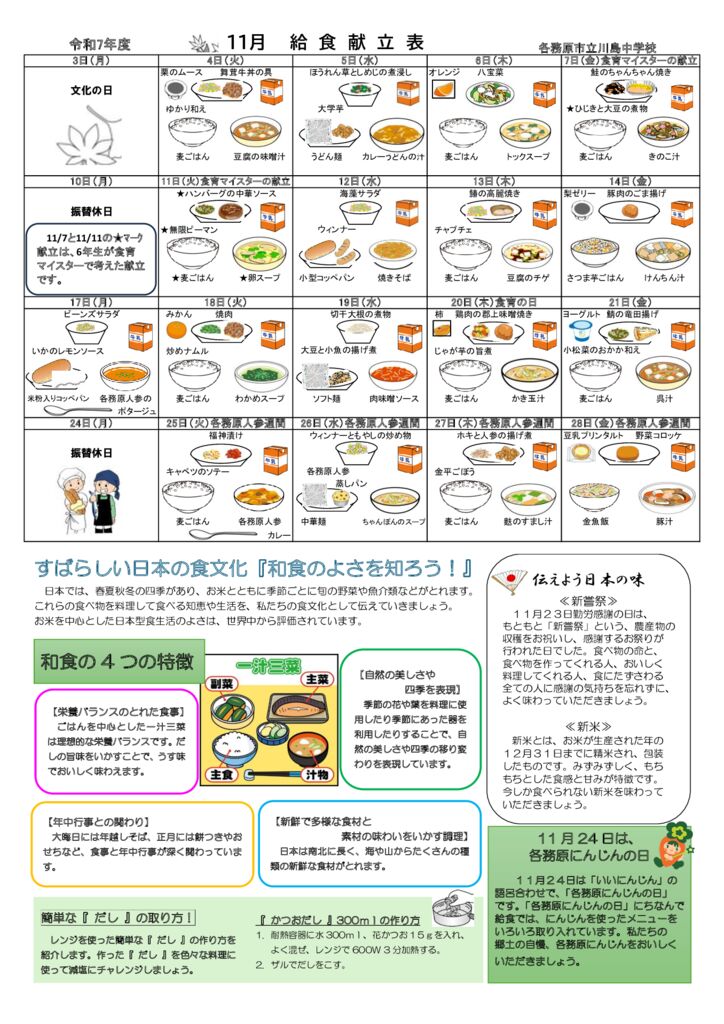 R7.11献立表のサムネイル