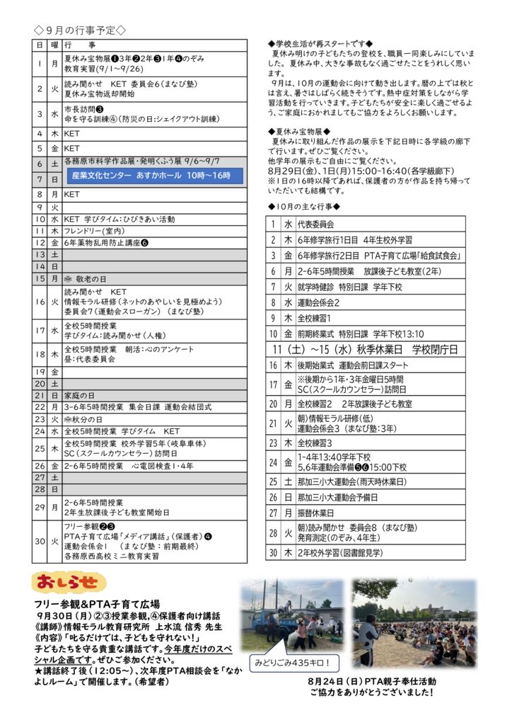 学校だより8月28日号裏面　R7のサムネイル