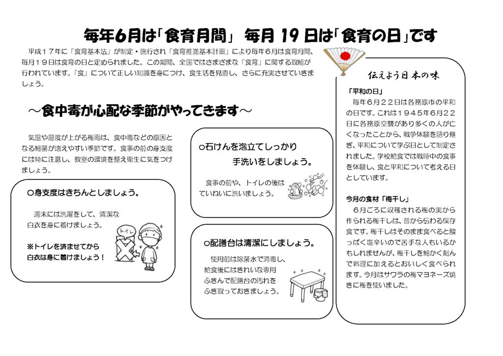6月給食だより