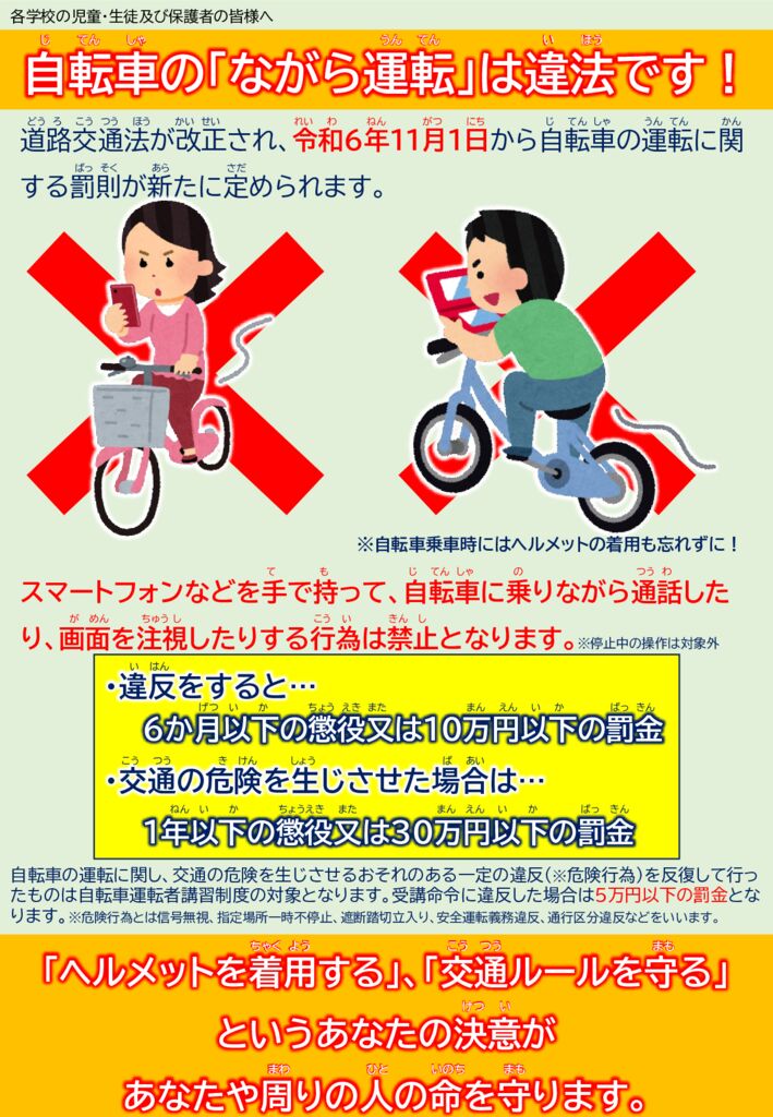 （別紙）道路交通法の改正及び自転車の安全な利用に関わる啓発チラシのサムネイル