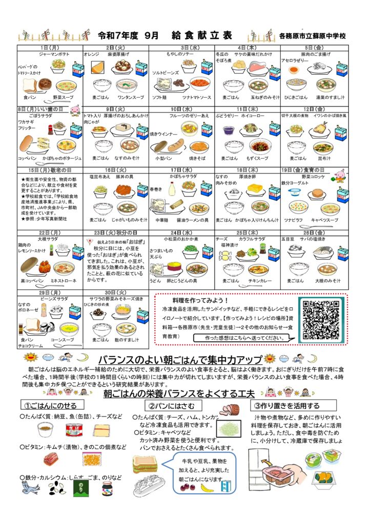 7.9 献立表のサムネイル